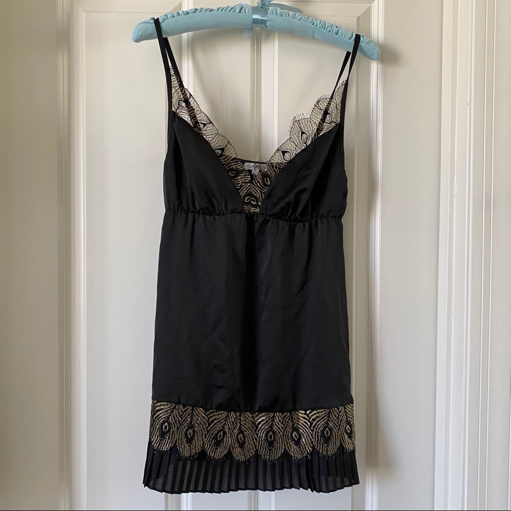 NWOT intiMINT Black & Gold Art Deco Slip L